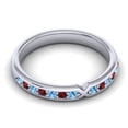 thumbnail image 3 of 0.30 Ct Stylish Round Cut Blue Topaz & Garnet Gemstone Anniversary Eternity Band for Women Solid 18K White Gold Size 8 by Diamond-Capitals, 3 of 8