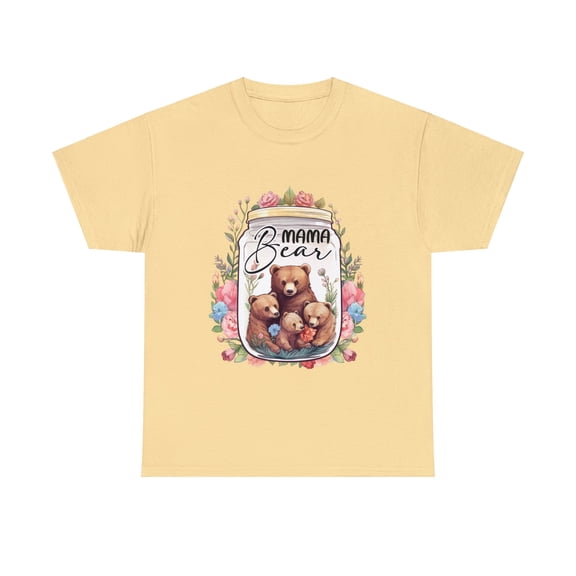 Mom Shirt, Cute Mama Bear and Baby with Wildflowers, Mama Bear ID-0205-GLY9