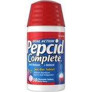 Pepcid Dual Action Complete 50 Chewable Tablets 10 mg- Berry Flavor