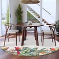 thumbnail image 3 of Summer Tropical Round Rugs for Living Room 6ft Palm Tree with Parrot White Texture Non Slip Circle Rug Washable Low-Profile Indoor Carpet for Bedroom, Dining Room, Bathroom, 3 of 9