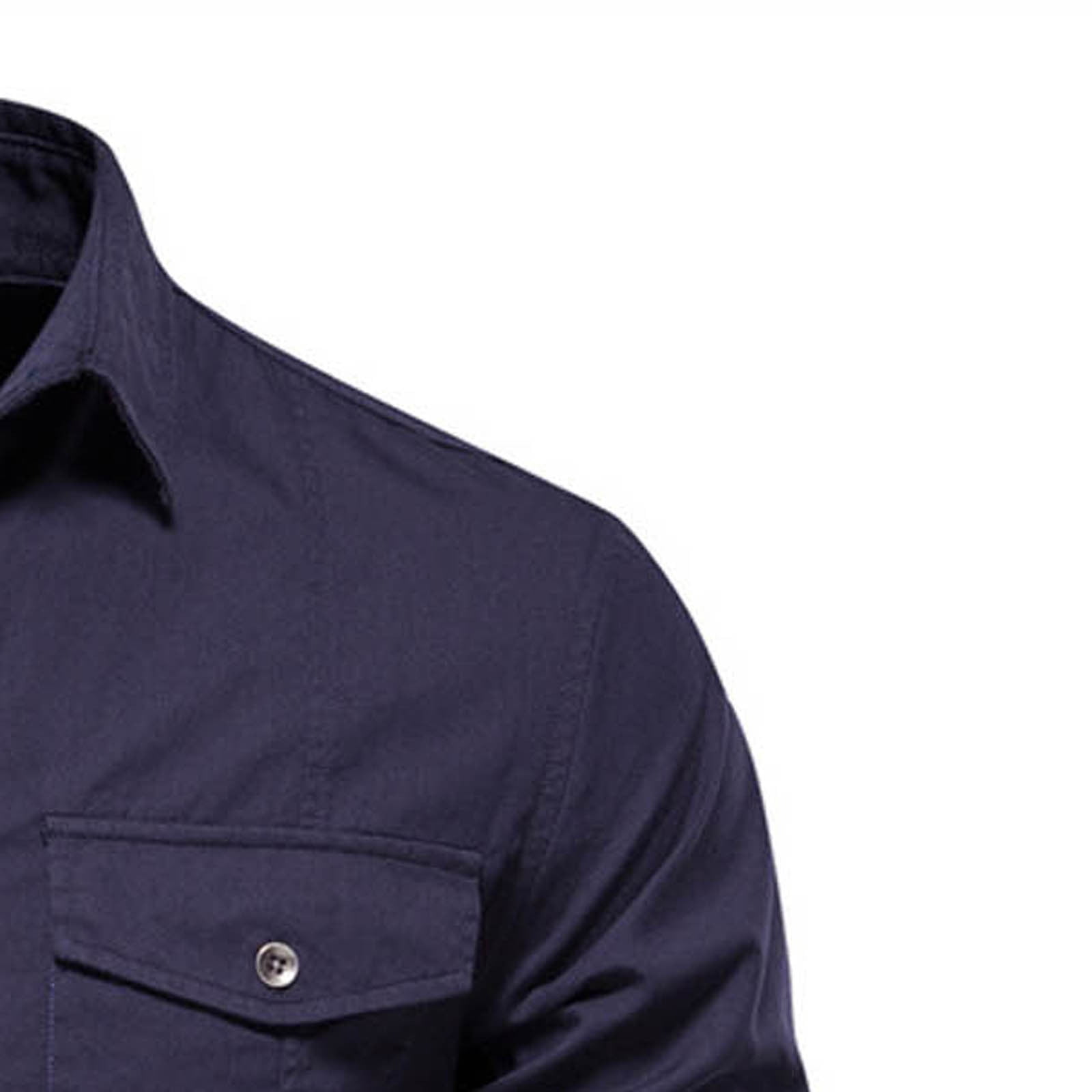 いま人気のアイテム Xysaqa Two Shirt Cotton Sleeve Long Regular-Fitted Men's トップス
