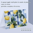 thumbnail image 3 of Yayeee Toggle Light Switch Wall Plate 2-Gang 4.56"x4.48" Decorative Outlet Cover, Cartoon Lemon Leaves, 3 of 7
