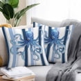 thumbnail image 2 of Octopus Outdoor Pillow Covers Set of 2 Blue Striped Waterproof Throw Pillow Case Decorative Square Cushion Cover for Patio Couch Garden Balcony, 16"x16", 2 of 9