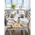 thumbnail image 3 of Gray Easter Bunny Rectangle Tablecloth, Spring Easter Eggs Floral Wooden Waterproof & StainResistant Tablecloth, Washable Oil-proof Table Cover for Dining/Party/Wedding/Camping/Buffet 60x84 In, 3 of 9