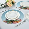 thumbnail image 4 of 15.4" Round Placemat Set of 6 Polyester Fabric Place Mats Non-Slip Dining Kitchen Table Mats for Kitchen Party Decor Lollipops Christmas Tree, 4 of 5