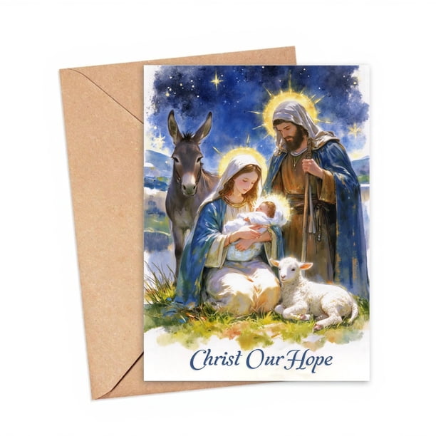 Tarjeta de felicitación TeloNook Sagrada Familia Cristo Nuestra Esperanza 2025
