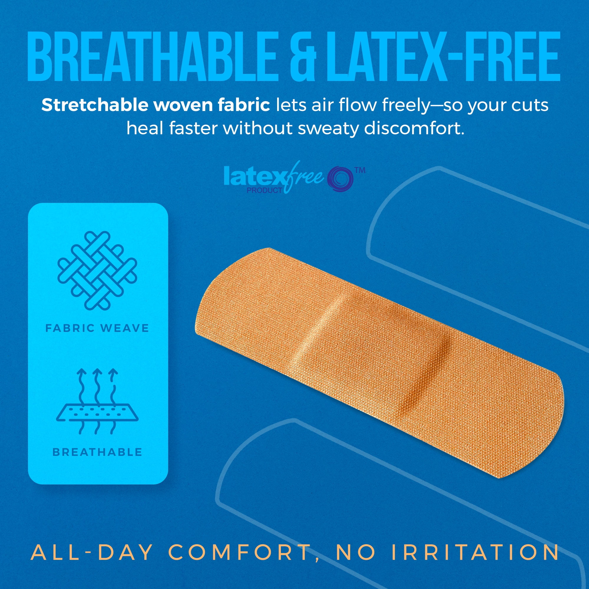 Flexible Fabric Bandages - Flex Fabric Adhesive Bandages Finger-Tip, Knuckles and Thumb for Finger Care and to Protect Wounds from Infection - (1000 Count Bulk)