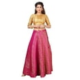 thumbnail image 4 of Women's Benaras Brocade Wedding Sangeet Skirt Lehenga Ghaghra., 4 of 5