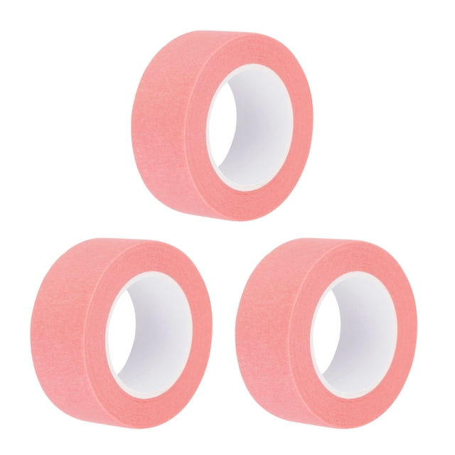 Uxcell 3Pcs 1 pulgada de ancho 14 yardas Cinta de enmascarar rosa para pintores para hogar y oficina