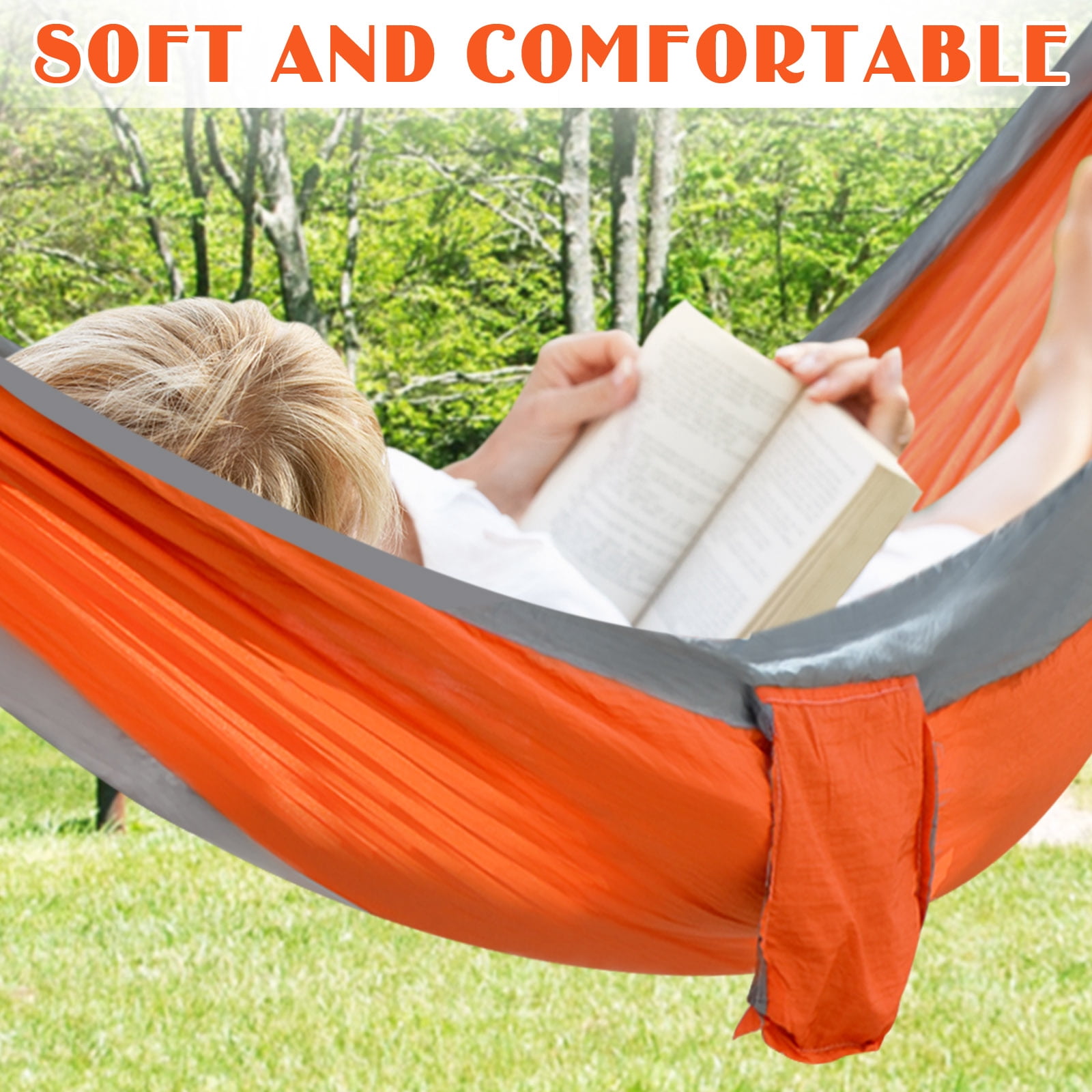 Sunny Portable Nylon Parachute Hammock Light Travel Camping Hiking Swing Bed-Orange