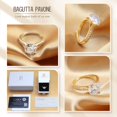 thumbnail image 6 of BAGUTTA PAVONE 1.5CT Moissanite Engagement Rings for Women,Women's Solitaire Engagement Moissanite Promise Rings 925 Sterling Silver with 18K Yellow Gold Plated,VVS1 Wedding Ring Size 9, 6 of 9