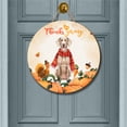 thumbnail image 2 of Happy Thanksgiving Weimaraner with Turkey Pumpkins Autumn Vibes Round Wood Sign Weim Gray Ghost Dog Lover Hanging Wall Home Decor - 12018, 2 of 5