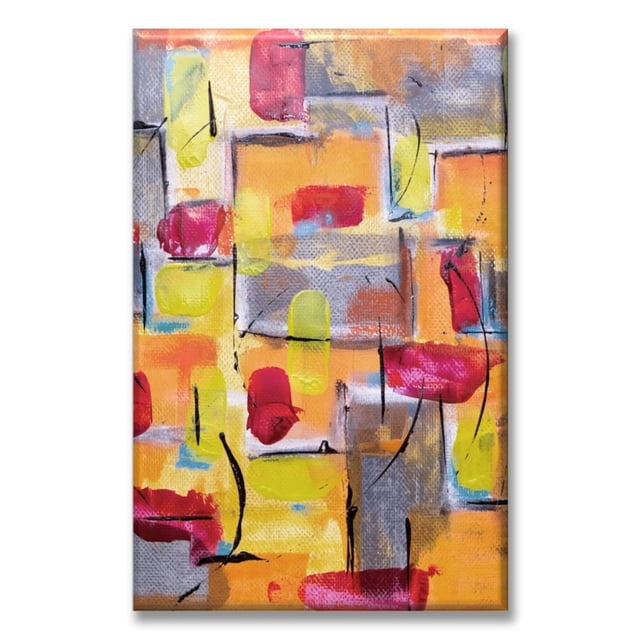 Cuadro Canva Listo Para Colgar Pixtreats Tipo Galería Óleo De Colores 60X90 cm