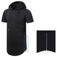 thumbnail image 5 of Aiyino Men's Hipster Hip Hop Longline Pullover Hoodies Short Sleeve Casual Basic Designed Cotton T-Shirts, 5 of 6
