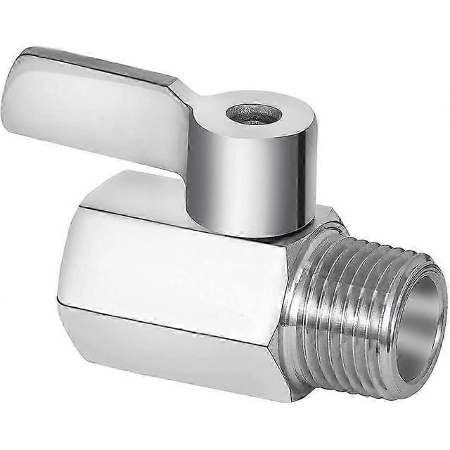 Shower Head Shut Off Valve, 304 Stainless Steel Mini Ball Valve NPT Thread(1/2Inch Male x 1/2Inch F