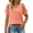 Coral, variant on MOSHU Summer Womens Tops Dressy V Neck Blouses for Women Swiss Dot Puff Sleeve Shirts