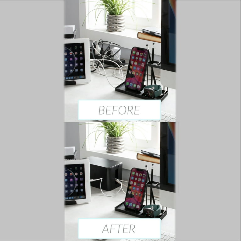 Simplify 2 Pack Plastic Wire / Cable Organizer Hidden Storage