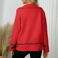 thumbnail image 6 of Plus Size Fleece Jackets for Womens Winter Warm Fashion Casual Solid Round Neck Pocket Hem Slit LooseTop Long Sleeve Parkas, 6 of 9