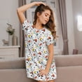 thumbnail image 3 of Lsque Geometric Retro Pattern Nightgowns for Women Sleep Shirts Short Sleeve Nightshirt Pullover Nightdress Soft Sleepwear Relaxed Fit Nightdress, 3 of 6