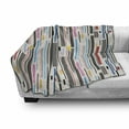 thumbnail image 3 of Abstract Soft Flannel Fleece Throw Blanket, Colorful Graphic Pattern of Various Stripes Vintage Creative Composition Grungy, Cozy Plush for Indoor and Outdoor Use, 50" x 60", Multicolor, by Ambesonne, 3 of 6