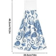 thumbnail image 3 of SKYSONIC 2 Pcs Hanging Hand Towels, Soft Absorbent Blue White Floral Towel for Kitchen Bathroom, 12"x17", 3 of 7