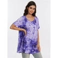 thumbnail image 3 of Women's Plus Size Short Sleeve V-Neck T-Shirt - Casual Summer Tops, Comfortable Breathable Tee Shirt, 3 of 6