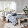 thumbnail image 2 of Madison Park Essentials Sia Reversible Complete Bedding Set with Cotton Sheet, Cal King, Navy, 2 of 4