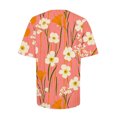 thumbnail image 4 of Yuwull Tops For Women Tops For Women Trendy Women Vacation Style Floral Print Round Neck Short Sleeved T-Shirt Cute Tops For Women On Clearance29XL, 4 of 5