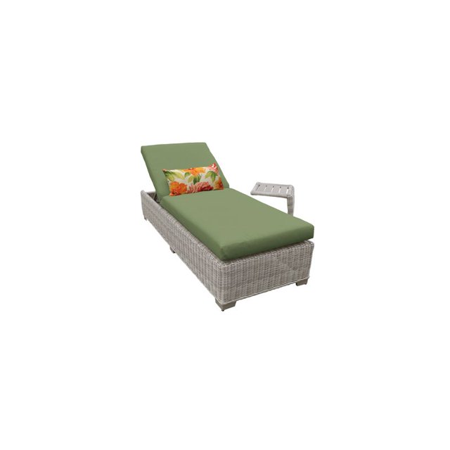 Chaise Longue en Osier avec Table d'Appoint