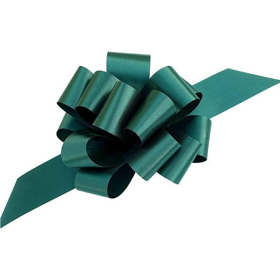 Hunter Green Decorative Gift Pull Bows - 5" Wide, Set of 10, St. Patrick's Day, Easter, Christmas, Wreath
