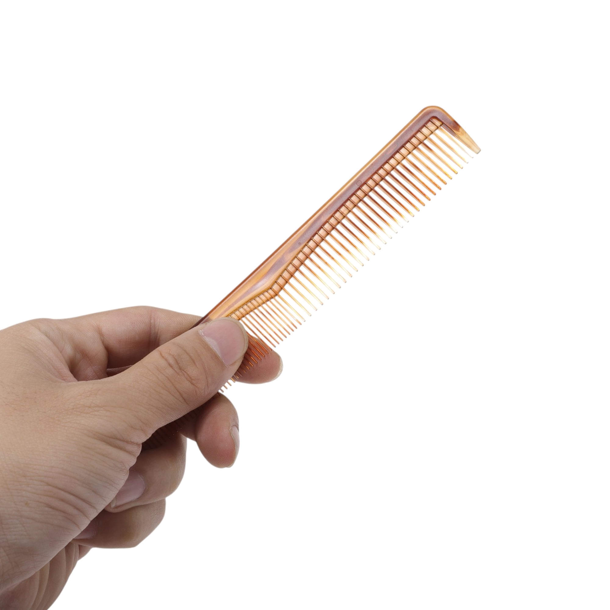 Unique Bargains 1 Piece Lightweight Two-Color Flat Comb in Amber Color for All Hair Types