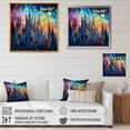 thumbnail image 4 of Designart "Midnight Spectrum Cityscapes Awash in Night II" Cityscapes Wall Art - Industrial Blue Cityscape Hallway Wall Art Decor, 4 of 6