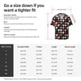 thumbnail image 7 of Disketp Men's Hawaiian Houndstooth Green Red Print Shirts Button Down Holiday Beach Shirts-X-Large, 7 of 7