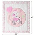 thumbnail image 6 of 4-Piece Elephant Baby Crib Bedding Set for Girls, Luxury Soft Nursery Bed Crib Set - Comforter Quilt(Padded), Crib Skirt(Dust Ruffle), 2 Fitted Crib Sheets Microfiber, Standard Pink, 6 of 6