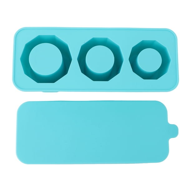 Molde Cilíndrico Para Hielo Con Tapa, Vaso Hueco Para Jugo Congelado, Accesorio De Fácil Liberación Para Cóctel, 3 Cavidades