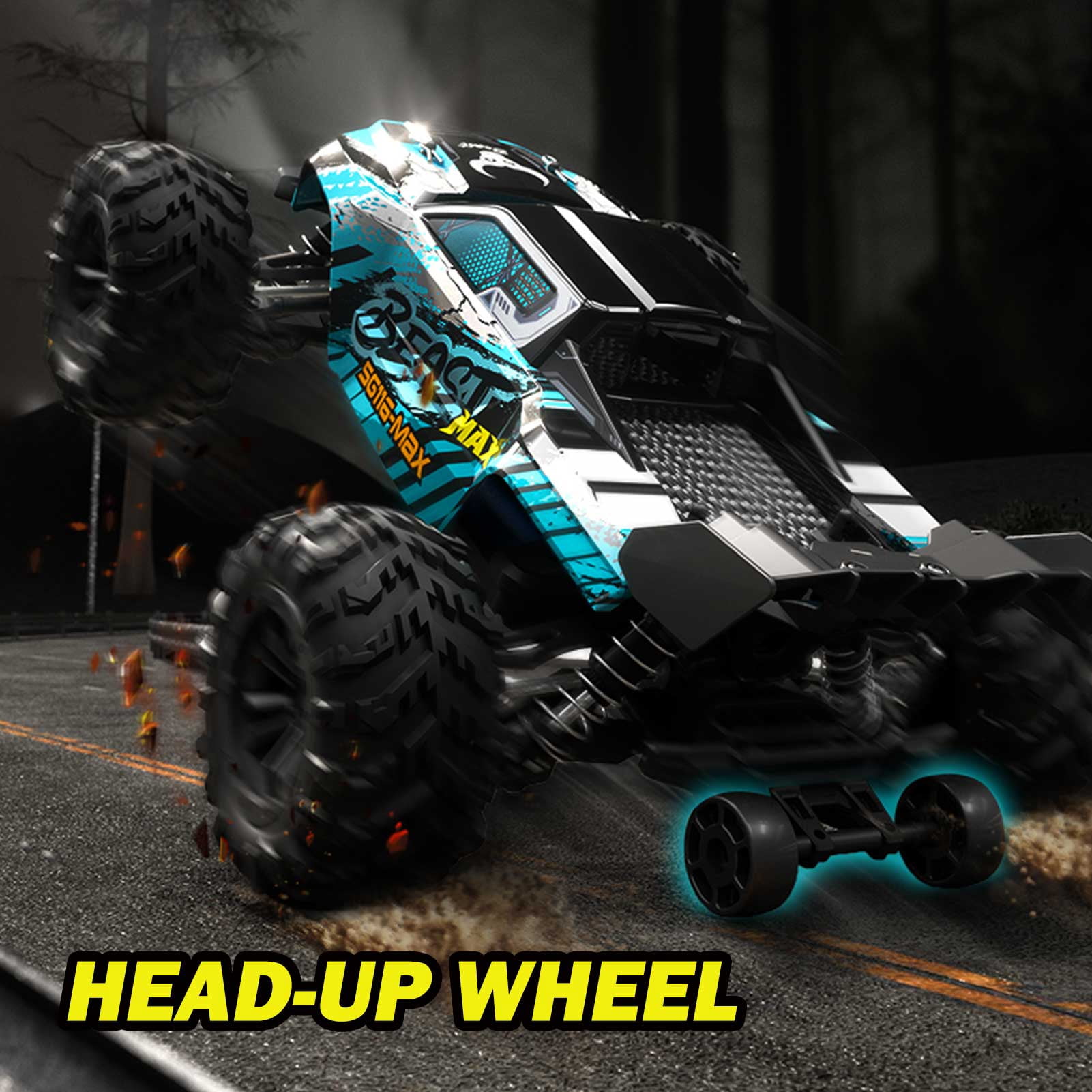 1:16 Scale Fast RC Car, 80KPH High Speed Brushless 4WD Off-Road Monster Truck, 2.4GHz Remote Control, All-Terrain Racing Toy for Adults and Boys