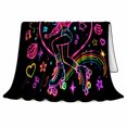 thumbnail image 2 of Roller Skating Neon Heart Art, Cozy Friendship Quote Scene, Warm Flannel Blanket for Living Room and Reading Nook, Art Lovers Friendship Gift, Fantasy Home Decor, 2 of 9