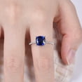 thumbnail image 5 of 8mm Blue Sapphire Ring Cushion Cut Sapphire Engagement Ring 925 Silver ring, 5 of 5