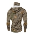 thumbnail image 4 of Men's Sun Protection Hoodie Shirt Hooded UPF 50+ Long Sleeve Fishing Shirt Face Mask UV Rash Guard 2XL Army Green, 4 of 4