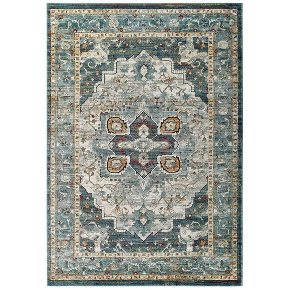 Ergode Tribute Diantha Distressed Vintage Floral Persian Medallion 8x10 Area Rug - Multicolor