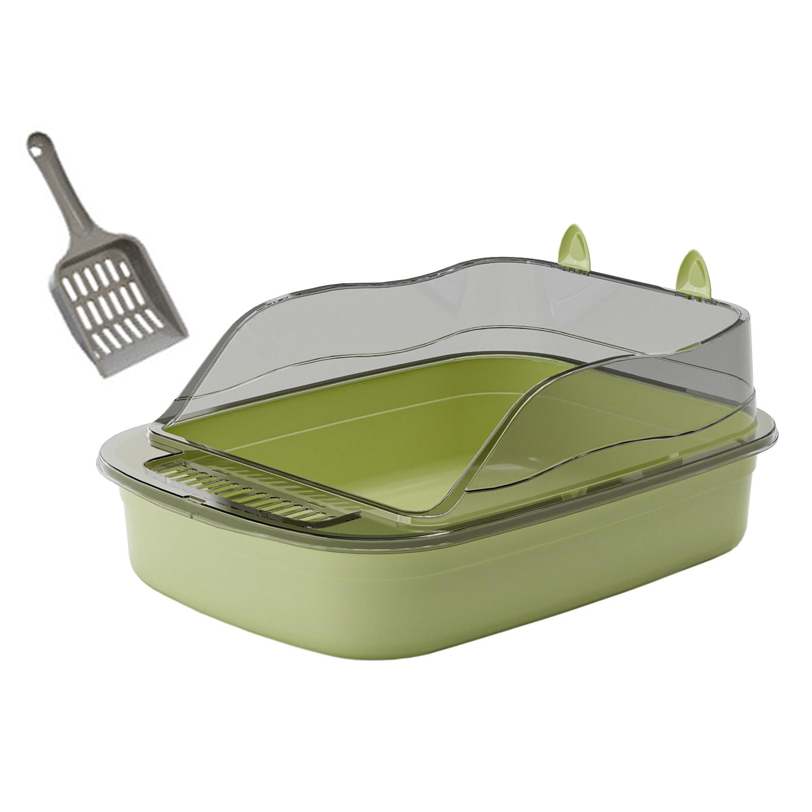 FITYLE Cat Litter s Toilet Anti Splashing 50x34x18cm Cat Sand Box with High Side Cat Sand Basin Large Bedpan Kitty Litter Pan green
