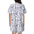 thumbnail image 3 of Kdxio World Travel2 Print Pajamas Sets for Women Short-Sleeved Pjs with Lounge Shorts Two Piece Sleepwear S-4XL, 3 of 9