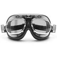 thumbnail image 2 of Gafas de moto estilo aviador Dinheiro Vintage - Lentes antivaho - Estilo años 60 - Acero cromado (negro - Lentes ligeramente ahumadas), 2 of 5