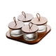 thumbnail image 5 of Plato de madera para servir con divisiones, bandeja con tapa de vidrio transparente, plato para nueces dividido 4 cuadrícula, 5 of 9