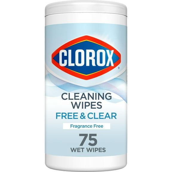 Clorox Free & Clear Cleaning Wipes, Fragrance Free, 75 Count
