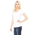 thumbnail image 3 of The Bella + Canvas Ladies Jersey Short Sleeve V-Neck T-Shirt - WHITE - L, 3 of 4