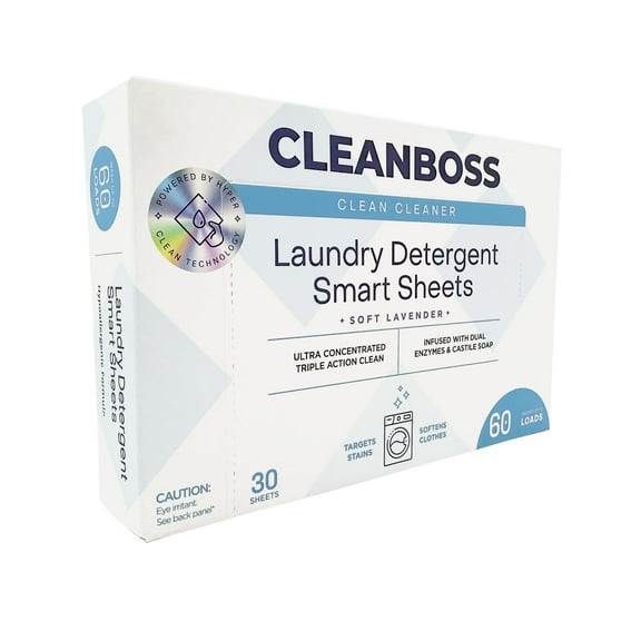 CleanBoss Laundry Detergent Smart Sheets - 30 Sheets