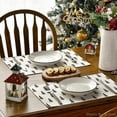 thumbnail image 3 of mubwai Beige Xmas Tree Christmas Placemats Set of 4, 12x18 Inch Winter Table Mats for Party Kitchen Dining Decoration, 3 of 6