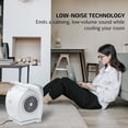 thumbnail image 4 of Ovente Portable Electric 15.4 inches 90° Oscillating 45° Pivoting Head 3 Speeds Floor Fan, Manual Knob Low-Noise Tech, Easy Clean Filter Cool Air Breeze, Indoor, Bedroom, Home, Office, White BF74W, 4 of 8