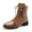 Brown, variant on jsaierl Women's New Style Fashion Strappy Flat Short Boots For Autumn And Winter
